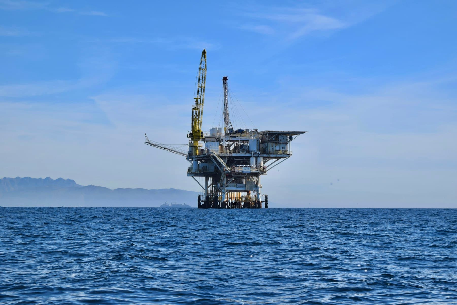 Offshore oil rig at sea